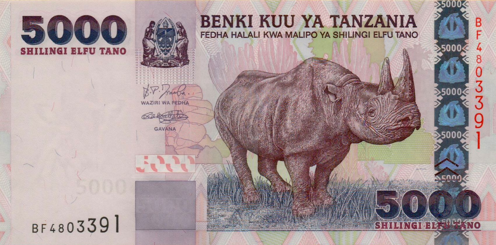 Tanzania 5000 2003 UNC P-38